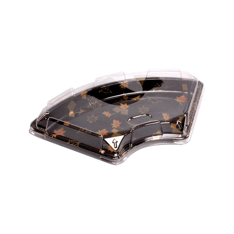 Engångsfläktformad sushimatbehållare