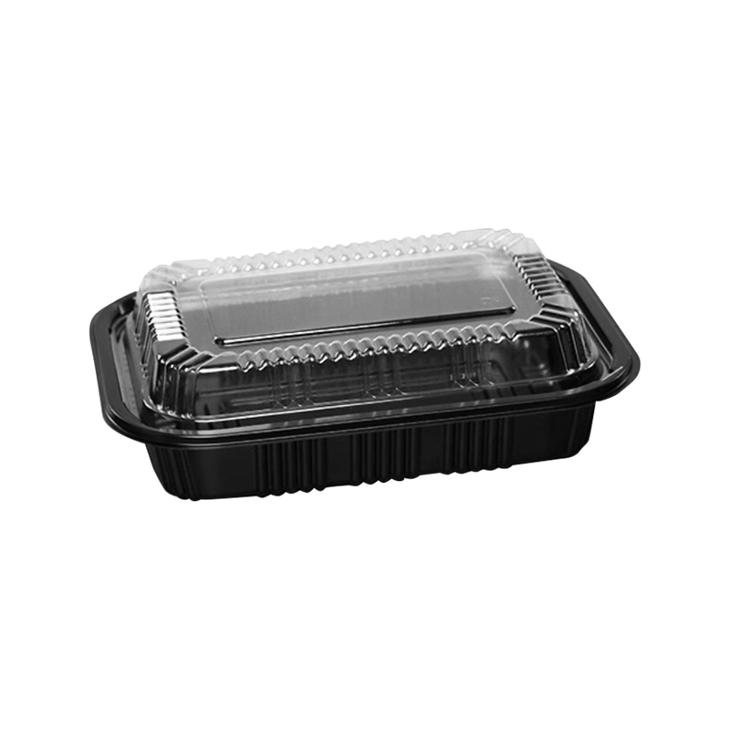 Svart täckt sushi takeaway box