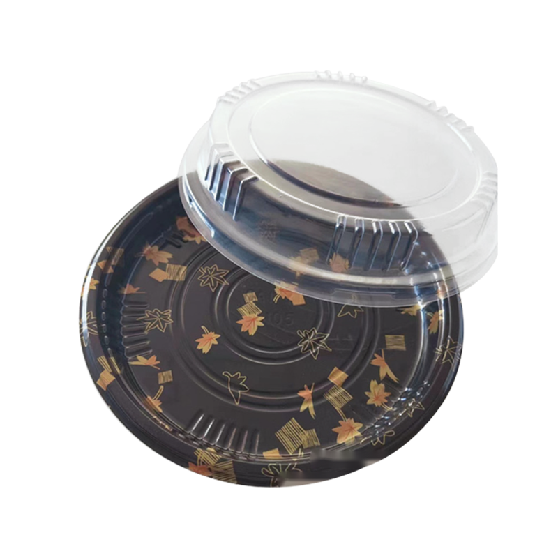 Cirkulär smörgåsplatta med lock