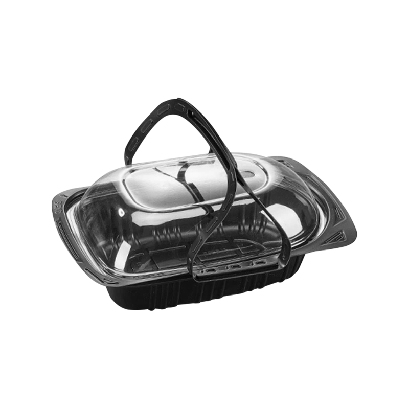 Handhållen engångsbehållare för grillad kyckling i plast