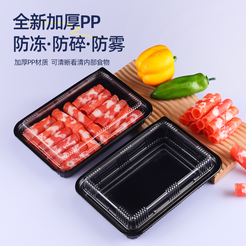 Engångsplast PP-material sushi matbricka Box 