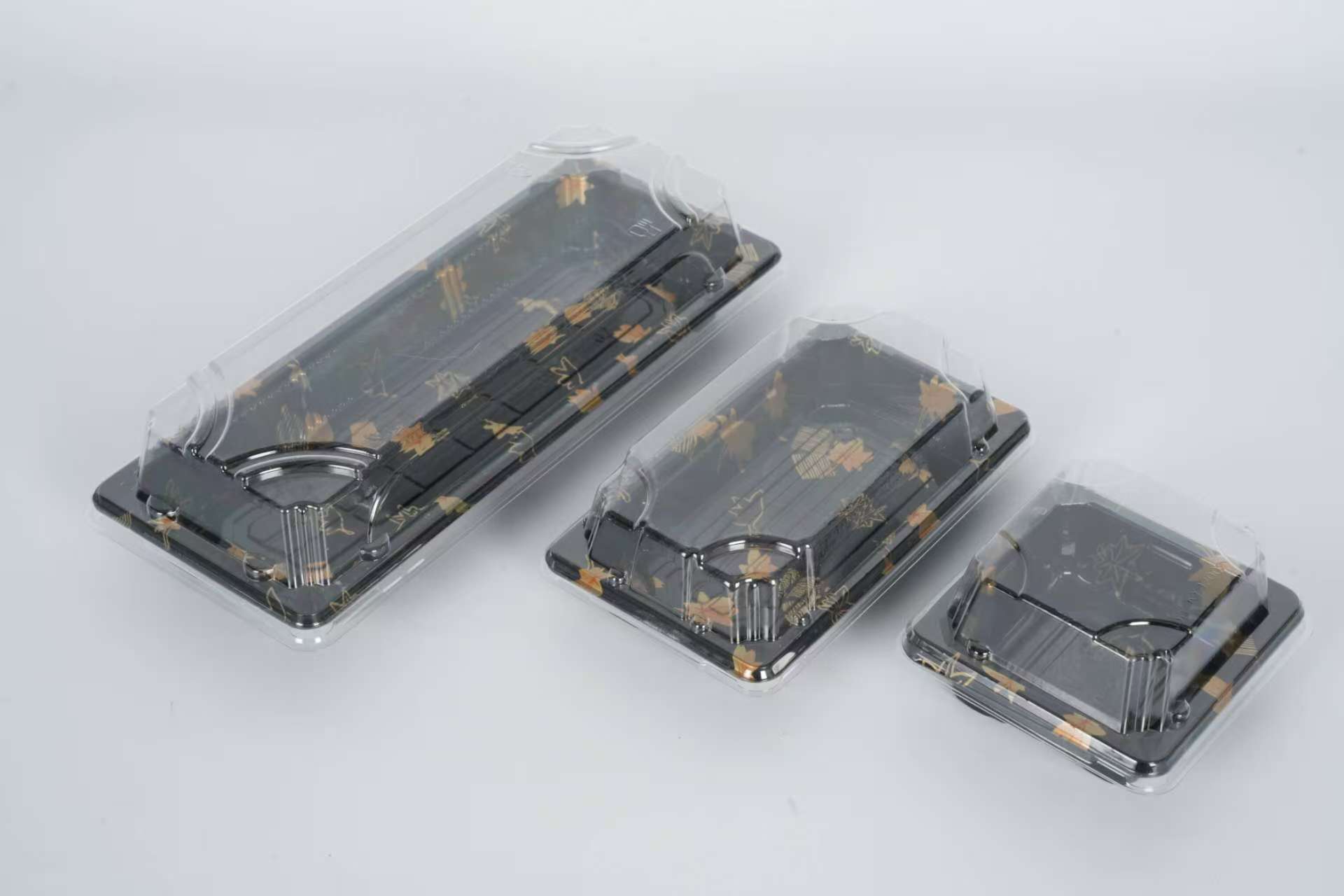 Engångsplast PP-material sushi matbricka Box 