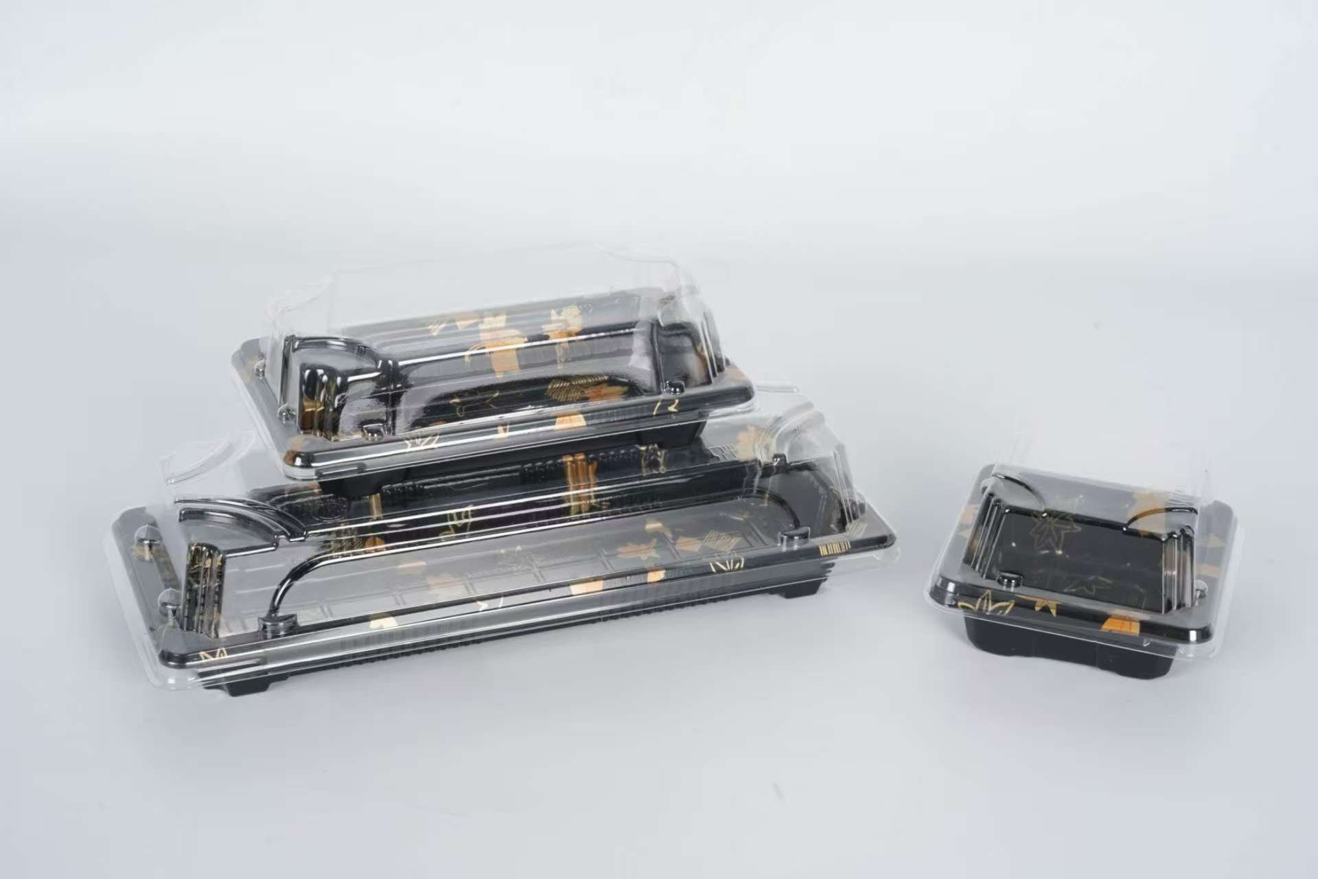 Engångsplast PP-material sushi matbricka Box 
